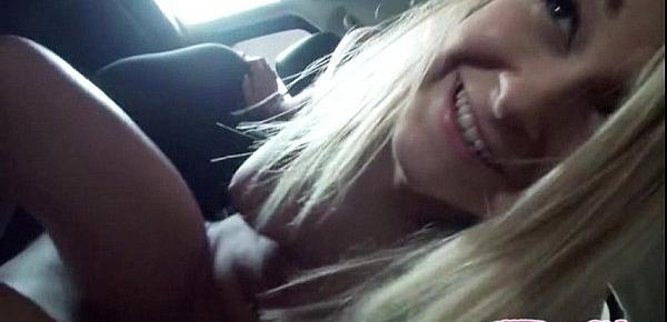  Sexy gf Chloe Addison banged in the car with nasty dude